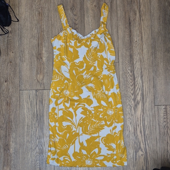 Trina Turk Yellow and White Floral Midi Dress - Picture 1 of 7